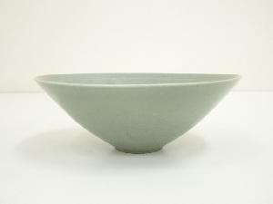 石山窯造　梁金錫　青磁茶碗